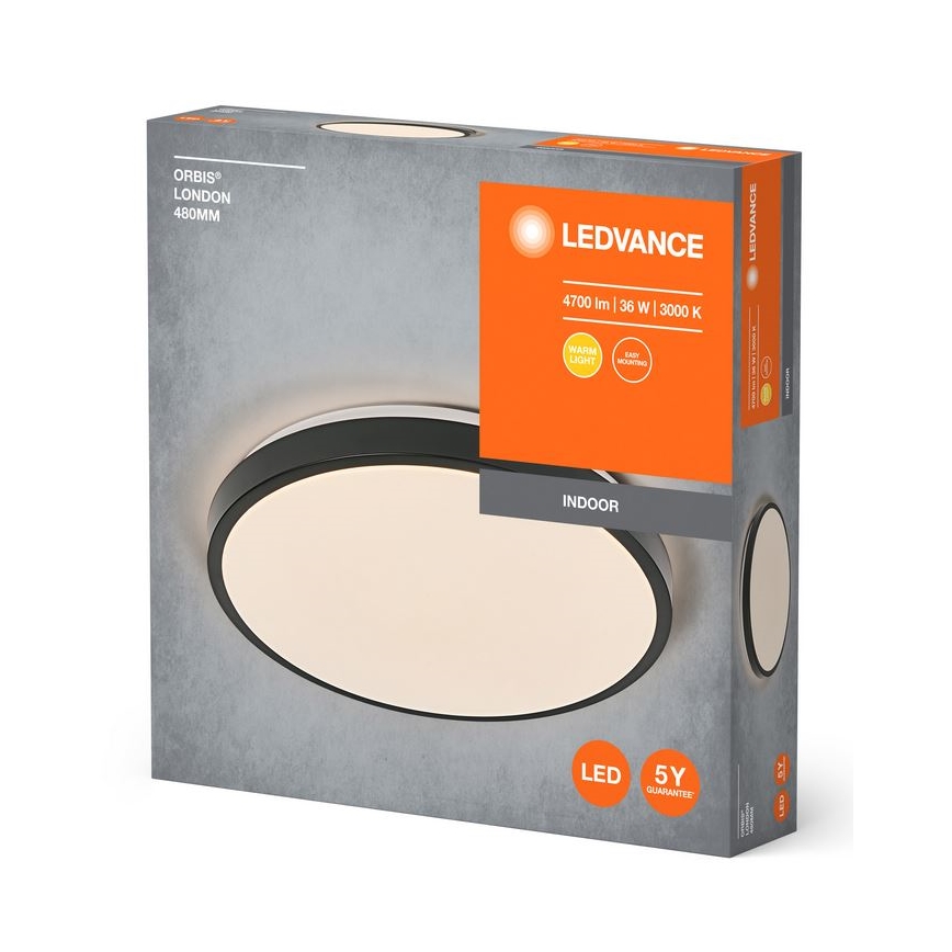 Ledvance - Plafoniera LED ORBIS LONDON LED/36W/230V nero
