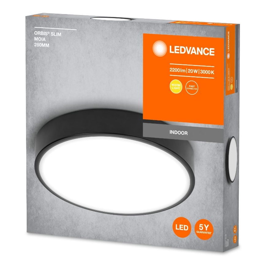 Ledvance - Plafoniera LED ORBIS SLIM LED/20W/230V nero