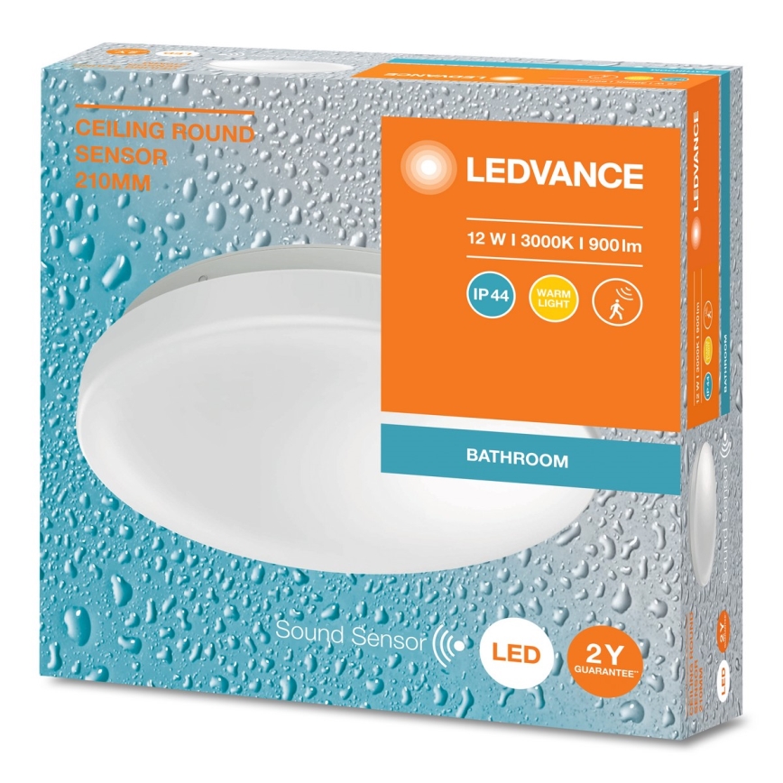 Ledvance - Plafoniera da bagno LED con sensore crepuscolare CEILING ROUND LED/12W/230V IP44