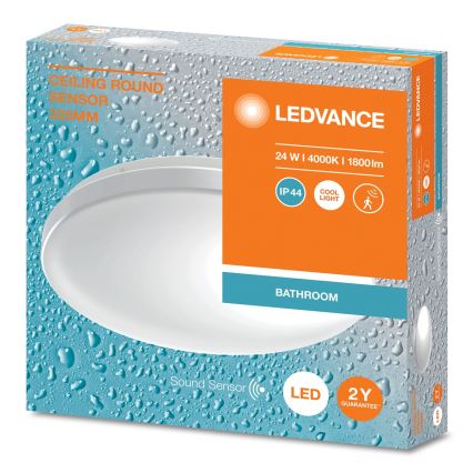 Ledvance - Plafoniera LED per bagno con sensore crepuscolare CEILING ROUND LED/24W/230V IP44