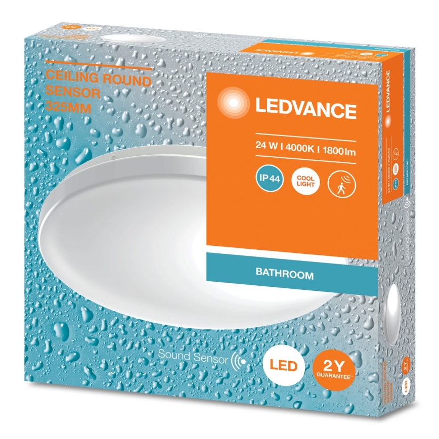 Ledvance - Plafoniera LED per bagno con sensore crepuscolare CEILING ROUND LED/24W/230V IP44