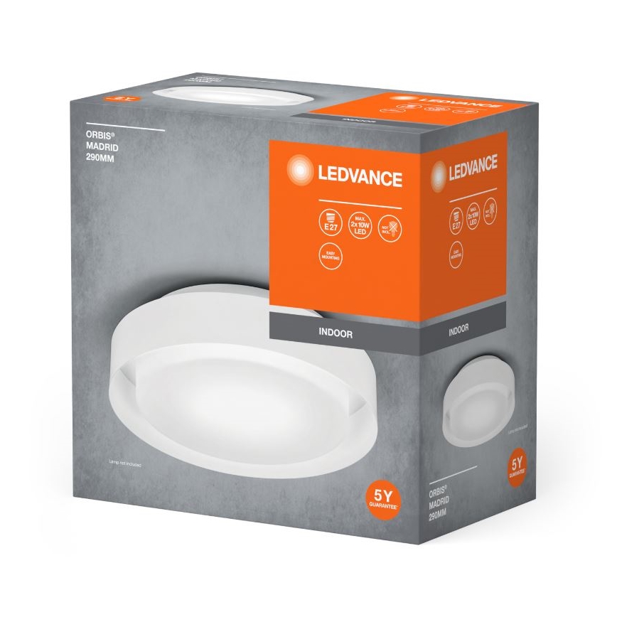 Ledvance - Plafoniera ORBIS MADRID 2xE27/10W/230V bianco