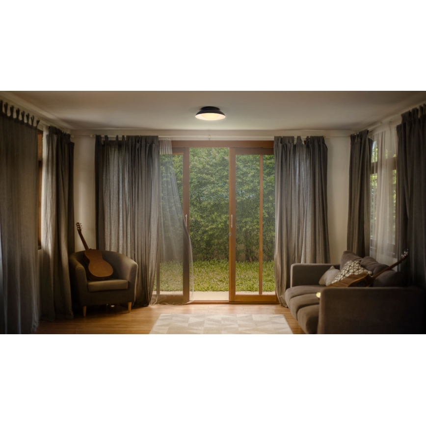 Ledvance - Plafoniera ORBIS MILAN 2xE27/10W/230V nero