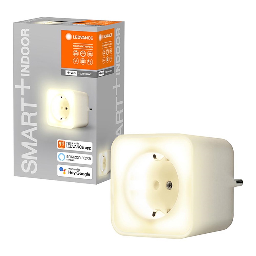 Ledvance - Presa smart LED dimmerabile con illuminazione SMART+ PLUG 3680W Wi-Fi