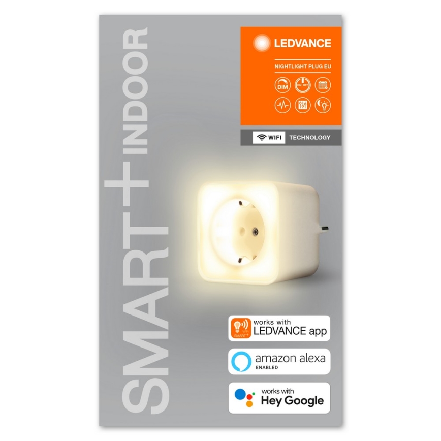 Ledvance - Presa smart LED dimmerabile con illuminazione SMART+ PLUG 3680W Wi-Fi