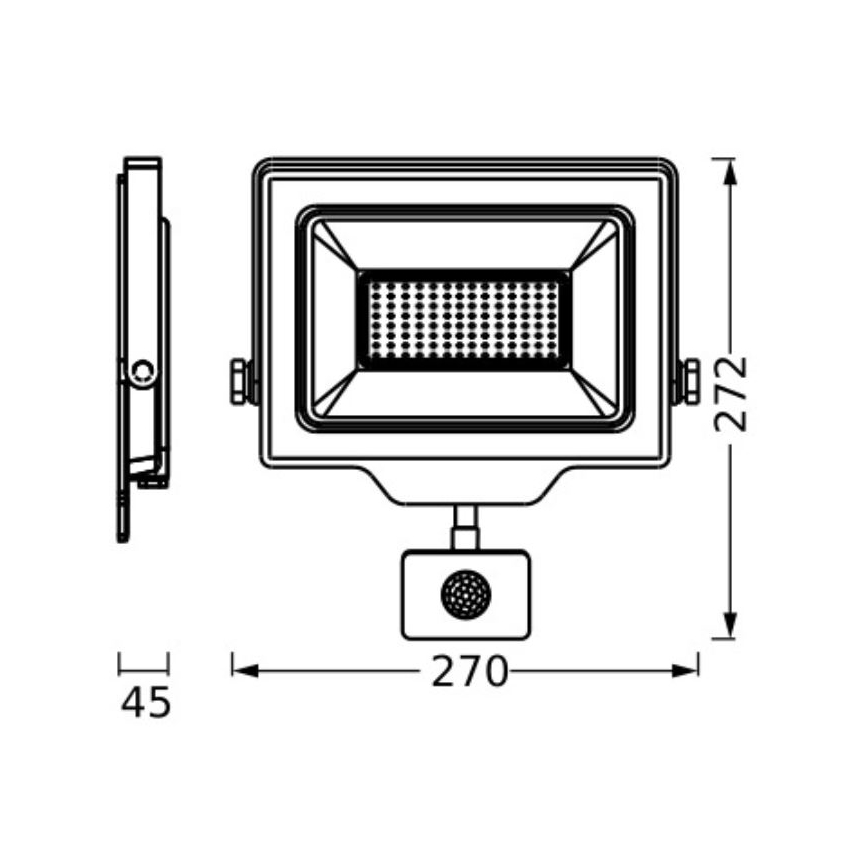 Ledvance - LED Riflettore da muro per esterni con un sensore FLOODLIGHT ESSENTIAL LED/100W/230V IP65