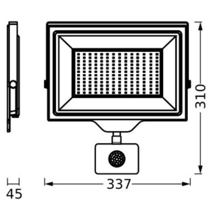 Ledvance - LED Riflettore da muro per esterni con un sensore FLOODLIGHT ESSENTIAL LED/150W/230V IP65