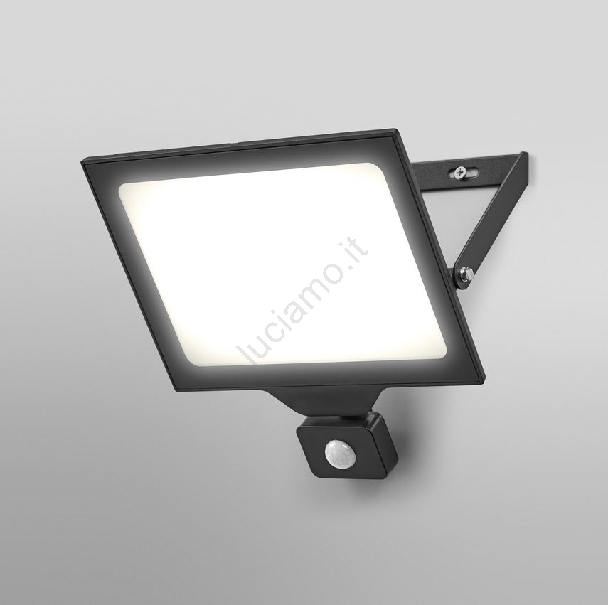 Proiettore LED Esterno Ledvance Floodlight 20W 6500K IP65 - Faretto Nero Con Vetro Temperato, Luce Bianca Fredda, 100°x100°