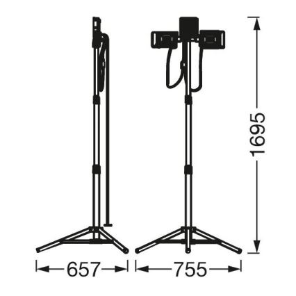 Ledvance - Proiettore LED con supporto TRIPOD 1xLED/30W/230V + 2xLED/5W IP65