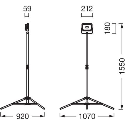 Ledvance - Proiettore LED dimmerabile con un supporto WORKLIGHT TRIPOD LED/20W/3,7V IP54