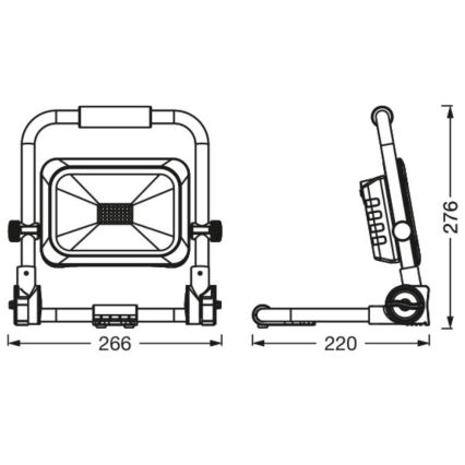 Ledvance - LED Dimmerabile per esterni ricaricabile per riflettore WORKLIGHT BATTERY LED/20W/5V 2200 mAh IP54