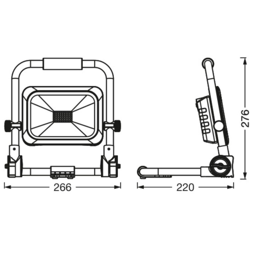 Ledvance - LED Dimmerabile per esterni ricaricabile per riflettore WORKLIGHT BATTERY LED/20W/5V 2200 mAh IP54