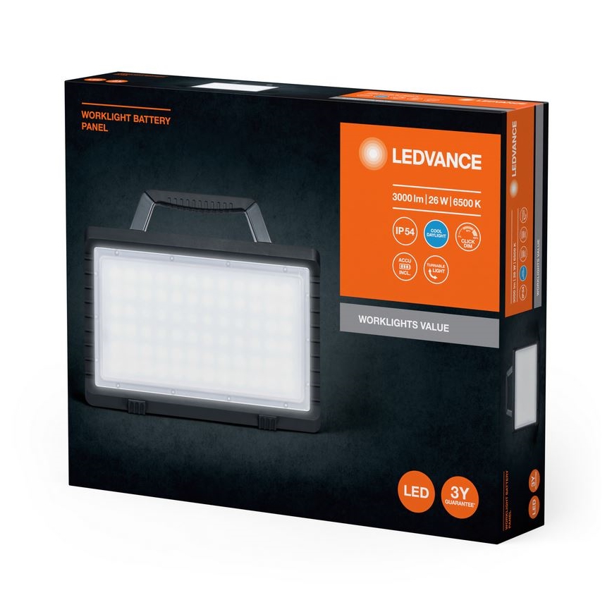 Ledvance - LED Dimmerabile per esterni ricaricabile per riflettore WORKLIGHT BATTERY LED/26W/5V 2200 mAh IP54