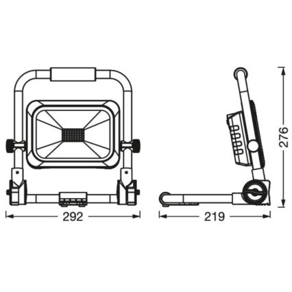 Ledvance - LED Dimmerabile per esterni ricaricabile per riflettore WORKLIGHT BATTERY LED/30W/5V 2200 mAh IP54
