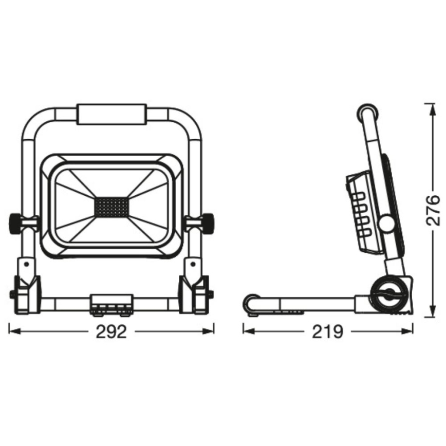 Ledvance - LED Dimmerabile per esterni ricaricabile per riflettore WORKLIGHT BATTERY LED/30W/5V 2200 mAh IP54