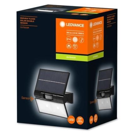 Ledvance - Proiettore solare da parete da esterno a LED con sensore FLOOD LED/2,9W/3,7V IP44