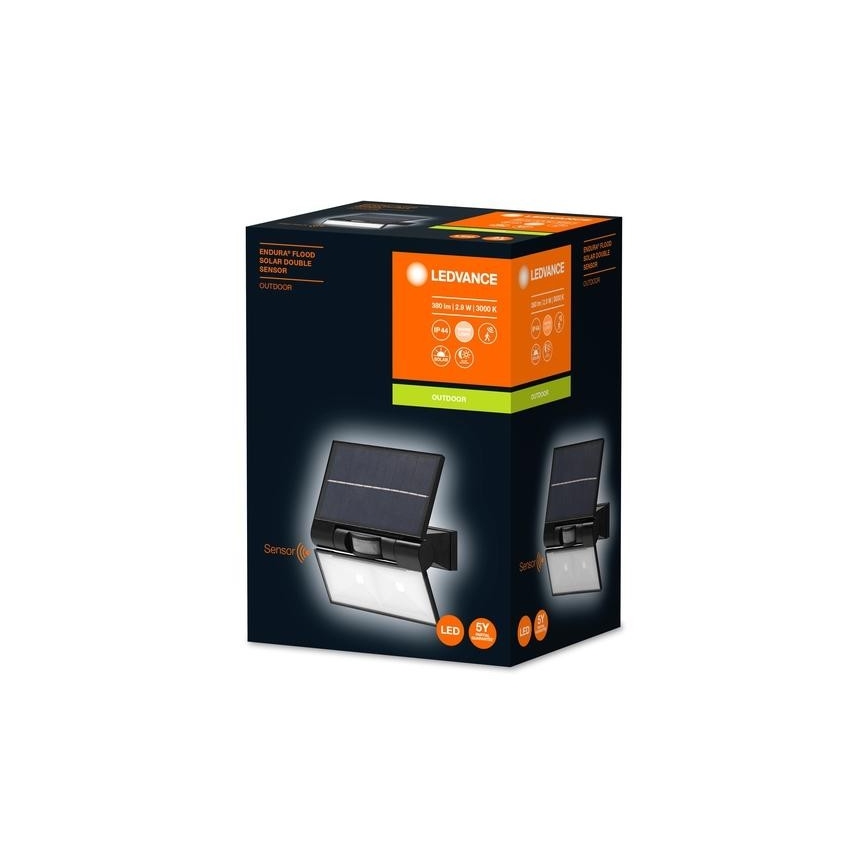 Ledvance - Proiettore solare da parete per esterni con sensore FLOOD LED/2,9W/3,7V 2600 mAh IP44