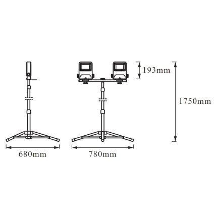 Ledvance - Riflettore LED con supporto TRIPOD 2xLED/30W/230V IP65