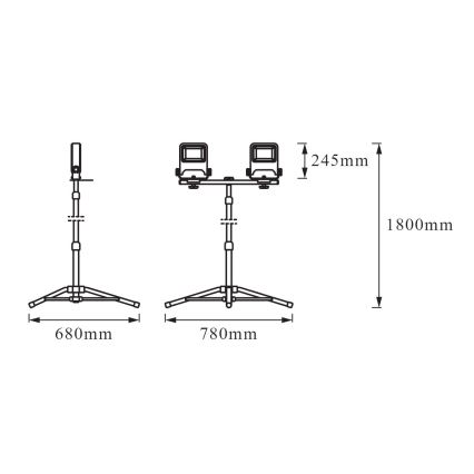 Ledvance - Riflettore LED con supporto TRIPOD 2xLED/50W/230V IP65