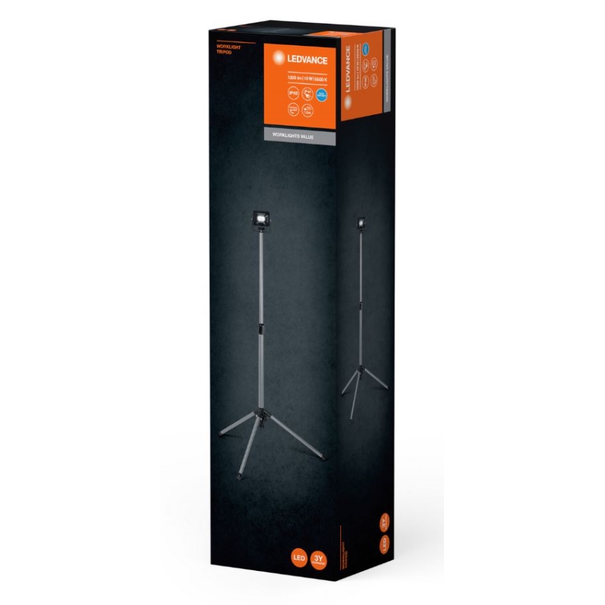 Ledvance - Riflettore LED da esterno con supporto WORKLIGHT TRIPOD LED/10W/230V 6500K IP65