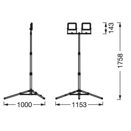 Ledvance - Riflettore LED da esterno con un supporto WORKLIGHT TRIPOD 2xLED/10W/230V 6500K IP65