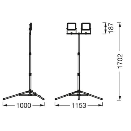 Ledvance - Riflettore LED da esterno con un supporto WORKLIGHT TRIPOD 2xLED/20W/230V 6500K IP65