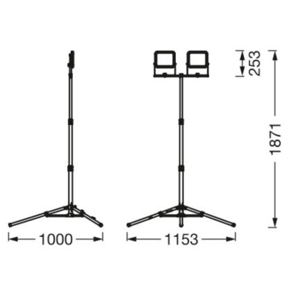 Ledvance - Riflettore LED da esterno con un supporto WORKLIGHT TRIPOD 2xLED/30W/230V 6500K IP65