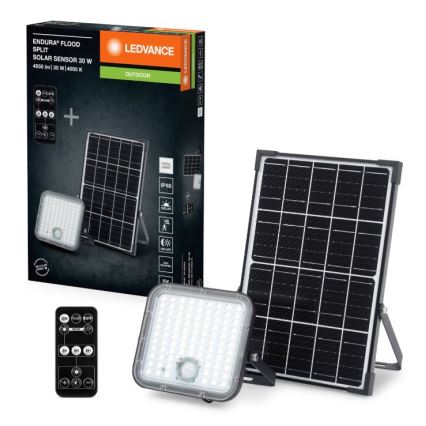 Ledvance - LED Dimmerabile solare per riflettore con sensore FLOOD SPLIT LED/30W/6,4V IP65 + telecomando