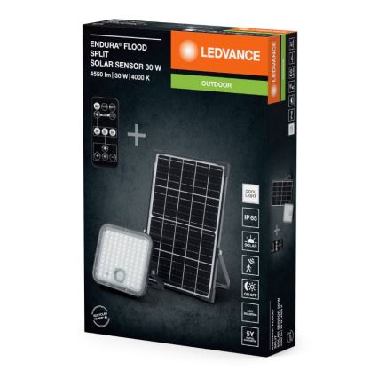 Ledvance - LED Dimmerabile solare per riflettore con sensore FLOOD SPLIT LED/30W/6,4V IP65 + telecomando