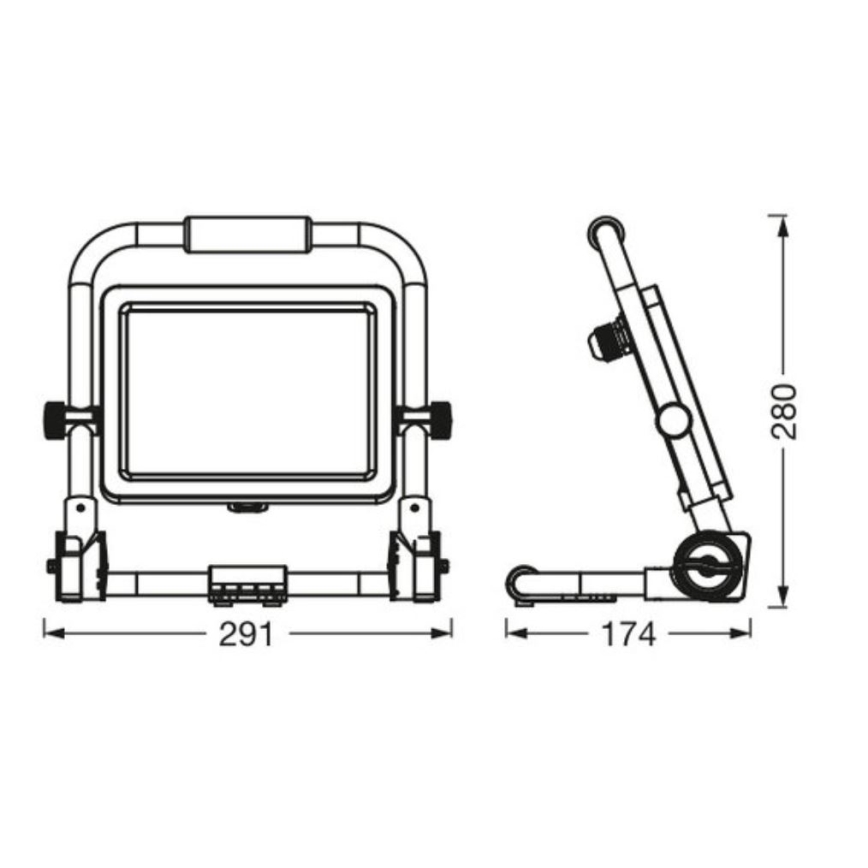 Ledvance - Riflettore LED da esterno WORKLIGHT R-STAND LED/50W/230V 6500K IP65
