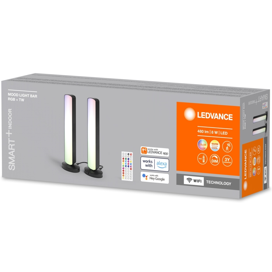 Ledvance - SET 2x LED RGBW Lampada da tavolo dimmerabile MOOD LIGHT LED/4W/230V Wi-Fi + telecomando