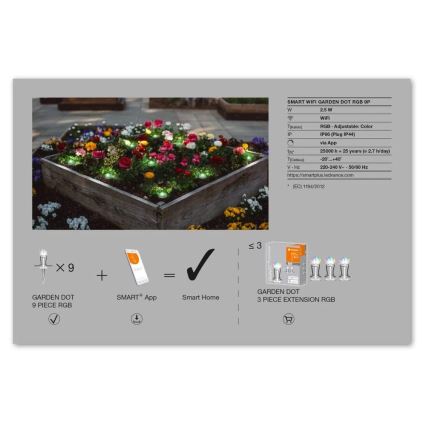 Ledvance - Set di prolunga esterno LED RGB SMART+ DOT 9xLED/2,5W/230V IP65 Wi-Fi