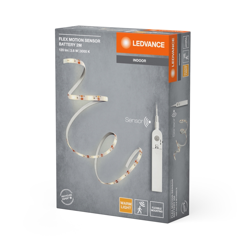 Ledvance - Striscia LED con sensore di movimento FLEX 2m LED/3,6W/4xAA