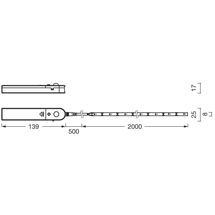 Ledvance - Striscia LED con sensore di movimento FLEX 2m LED/3,6W/4xAA