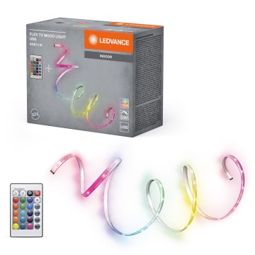 Ledvance - Striscia LED RGB dimmerabile FLEX TV MOOD 1 m LED/4W/5V + telecomando