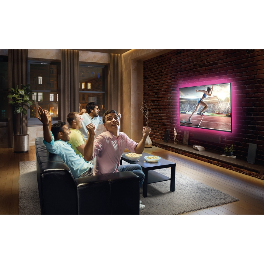 Ledvance - Striscia LED RGB dimmerabile FLEX TV MOOD 1 m LED/4W/5V + telecomando