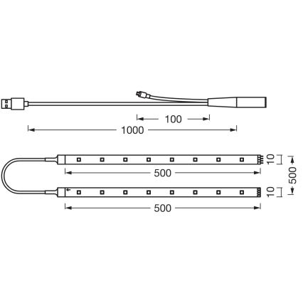 Ledvance - Striscia LED RGB dimmerabile FLEX TV MOOD 1 m LED/4W/5V + telecomando