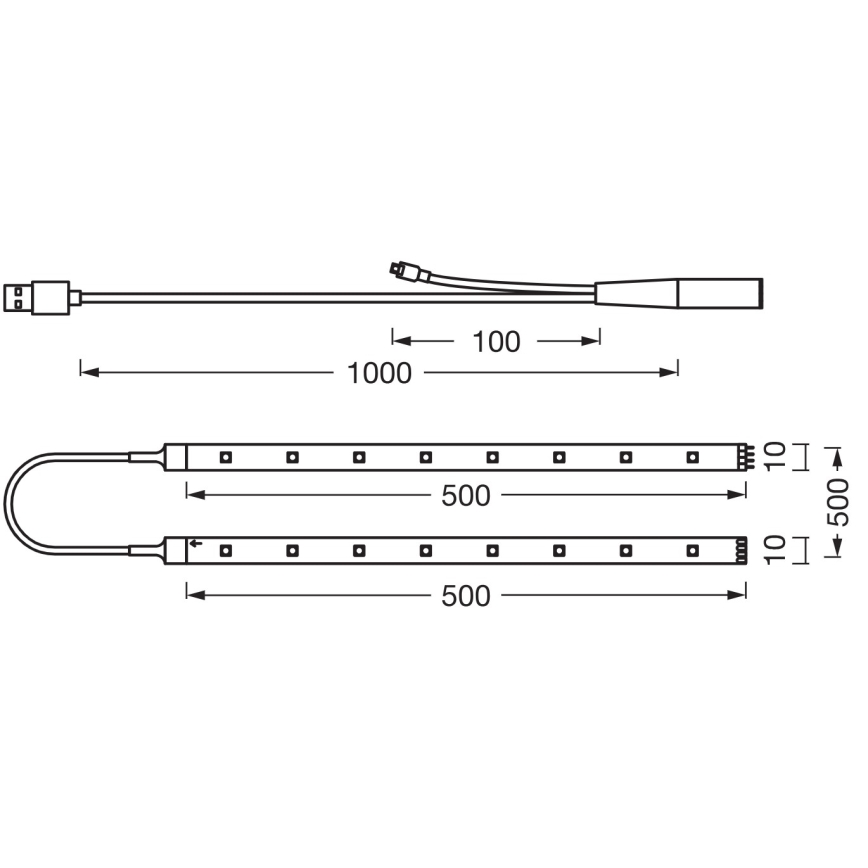 Ledvance - Striscia LED RGB dimmerabile FLEX TV MOOD 1 m LED/4W/5V + telecomando