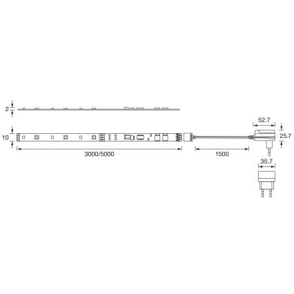 Ledvance - Striscia LED RGBW dimmerabile FLEX 3m LED/10W/230V + telecomando