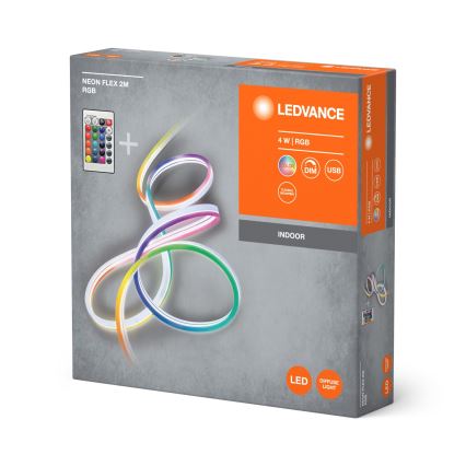 Ledvance - Striscia LED RGBW dimmerabile NEON FLEX 2,1m LED/4W/5V con telecomando