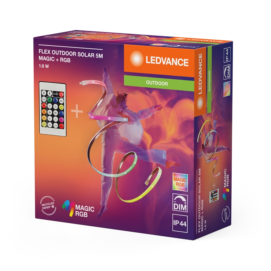 Ledvance - Striscia LED RGB solare dimmerabile FLEX MAGIC 5m LED/1,6W/5V + telecomando