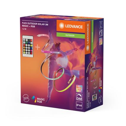 Ledvance - Striscia solare LED RGB dimmerabile FLEX MAGIC 3m LED/1,2W/3,7V 2000 mAh IP44 + telecomando