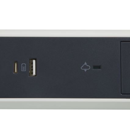 Legrand 049416 - Prolunga con interruttore 3Z Tipo E + USB-A + USB-C 1,5m