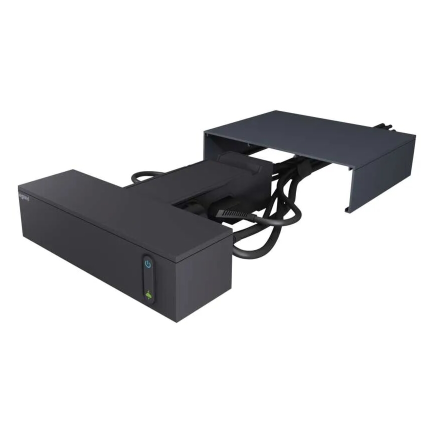 Legrand 049430 - HUB multimediale con interruttore 4Z Tipo E + 4Z Tipo C 2m nero