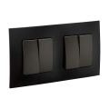 Legrand - 2x Interruttore doppio in serie č. 5 con cornice NILOE nera
