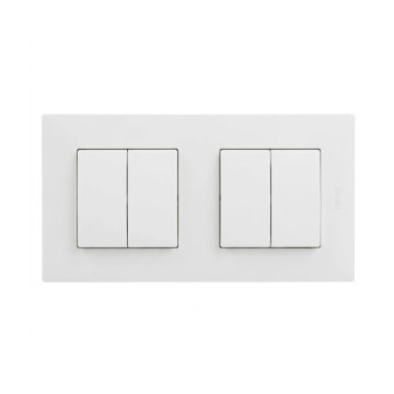Legrand - 2x Interruttore doppio in serie n. 5 con placca NILOE STEP bianco