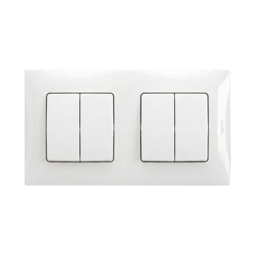 Legrand - 2x interruttore doppio serie č. 5 con placca NILOE bianco