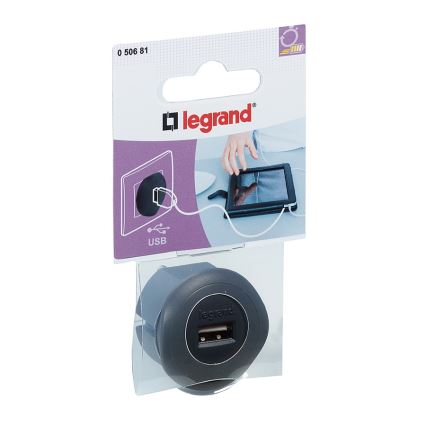 Legrand 50681 - Adattatore USB con spina integrata 230V/1,5A nero