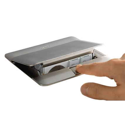 Legrand 54021 - Torretta a scomparsa da tavolo/scrivania POP-UP 4M acciaio inossidabile