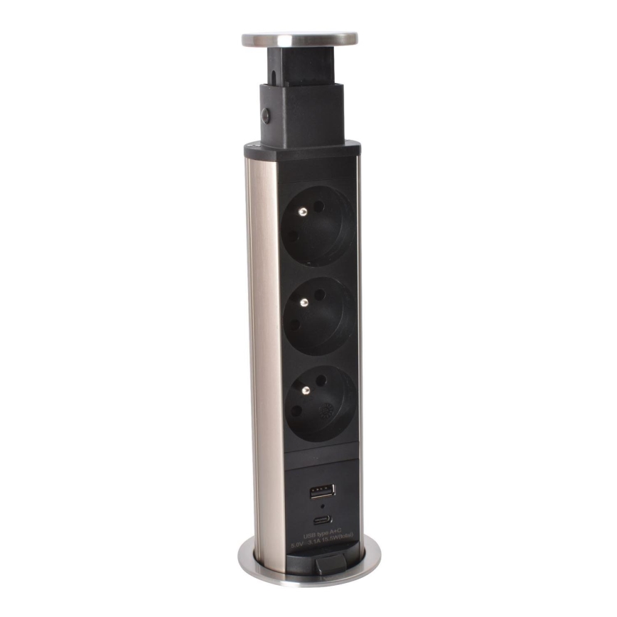 Legrand 654970 - Colonna di prese per tavolo 3x230V + USB-A + USB-C